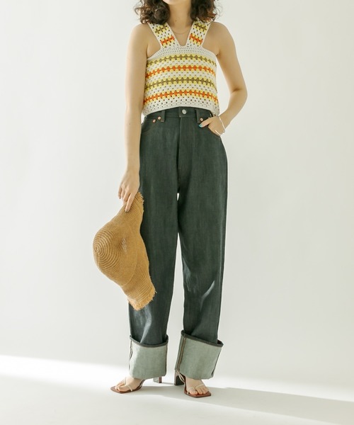 mystic（ミスティック）の「かぎ針ニットビスチェ（その他トップス・レディース・オフホワイト/ネイビー・FREE）」の8枚目の写真