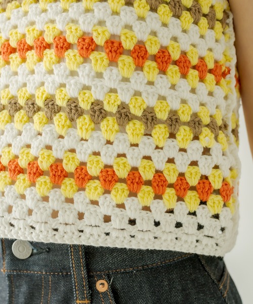 mystic（ミスティック）の「かぎ針ニットビスチェ（その他トップス・レディース・オフホワイト/ネイビー・FREE）」の15枚目の写真