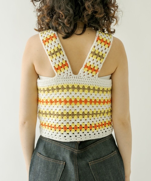 mystic（ミスティック）の「かぎ針ニットビスチェ（その他トップス・レディース・オフホワイト/ネイビー・FREE）」の18枚目の写真