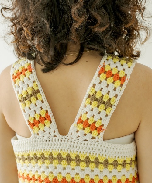 mystic（ミスティック）の「かぎ針ニットビスチェ（その他トップス・レディース・オフホワイト/ネイビー・FREE）」の19枚目の写真