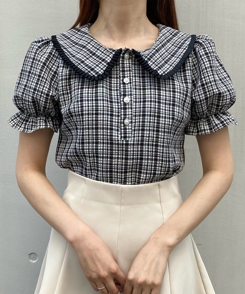 Crea titty&Co. PETIT（クレアティティーアンドコープチ）の「【Crea titty&Co.PETIT】チェックフリルブラウス（シャツ/ブラウス・レディース・ブラック・FREE）」の10枚目の写真
