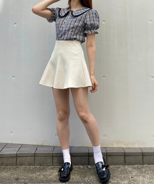 Crea titty&Co. PETIT（クレアティティーアンドコープチ）の「【Crea titty&Co.PETIT】チェックフリルブラウス（シャツ/ブラウス・レディース・ブラック・FREE）」の6枚目の写真