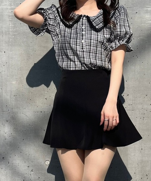 Crea titty&Co. PETIT（クレアティティーアンドコープチ）の「【Crea titty&Co.PETIT】チェックフリルブラウス（シャツ/ブラウス・レディース・ブラック・FREE）」の8枚目の写真