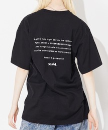 X-girl | FACE EMBROIDERY S/S TEE/ワンポイントロゴ刺繍　バックプリント　Tシャツ(Tシャツ/カットソー)