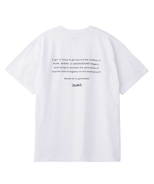 X-girl（エックスガール）の「FACE EMBROIDERY S/S TEE/ワンポイントロゴ刺繍　バックプリント　Tシャツ（Tシャツ/カットソー・レディース・ブラック/ホワイト/ベージュ・S/M/L/XL）」の5枚目の写真