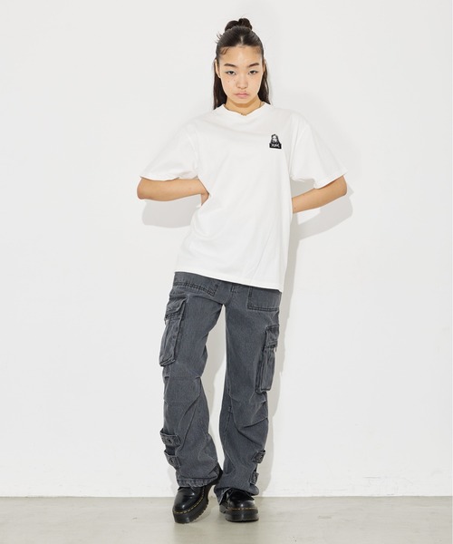 X-girl（エックスガール）の「FACE EMBROIDERY S/S TEE/ワン