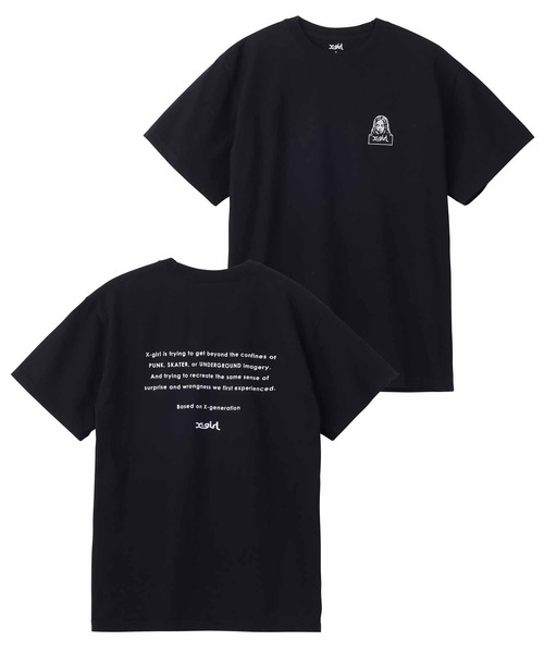 X-girl（エックスガール）の「FACE EMBROIDERY S/S TEE/ワンポイント