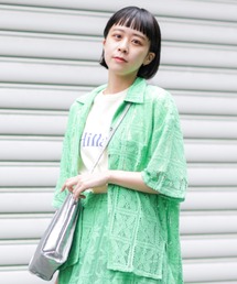 ROSE BUD | 幾何学柄レースシャツ(シャツ/ブラウス)