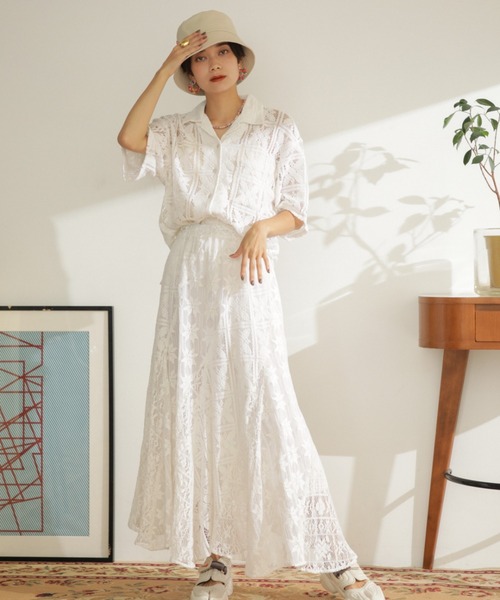 rosebud☆レースセットアップ ROSE BUD ピンクレースセットアップ - メルカリ