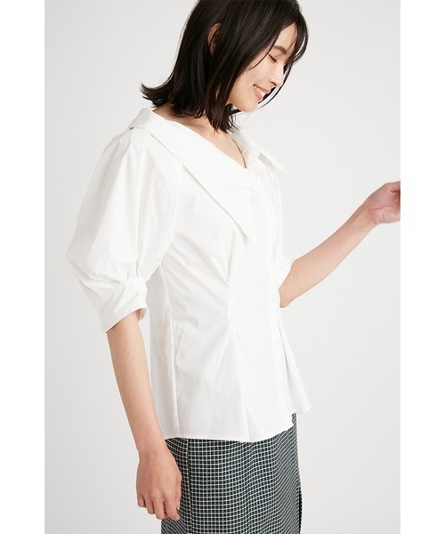 SNIDEL（スナイデル）の「Sustainableアシメカラーシャツブラウス 