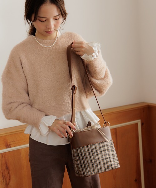 flower（フラワー）の「チェックショルダーバッグ（ショルダーバッグ・レディース・ベージュ・FREE）」の13枚目の写真