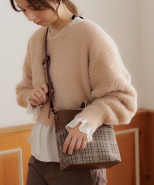 flower（フラワー）の「チェックショルダーバッグ（ショルダーバッグ・レディース・ベージュ・FREE）」の14枚目の写真