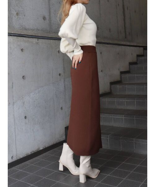 EVRIS（エヴリス）の「ディープスリットニットスカート（スカート・レディース・ブラック/ブラウン/グリーン・FREE）」の13枚目の写真