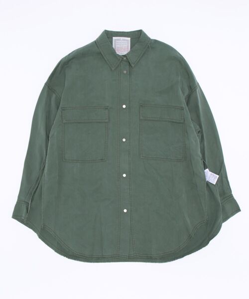 BEARDSLEY（ビアズリー）の「《FRIPIER》サイドスリットシャツ/テンセル（シャツ/ブラウス・レディース・カーキ/サンドベージュ・FREE）」の18枚目の写真