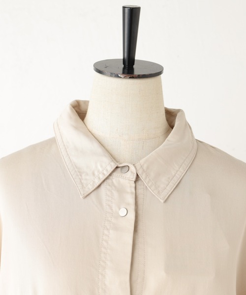 BEARDSLEY（ビアズリー）の「《FRIPIER》サイドスリットシャツ/テンセル（シャツ/ブラウス・レディース・カーキ/サンドベージュ・FREE）」の9枚目の写真