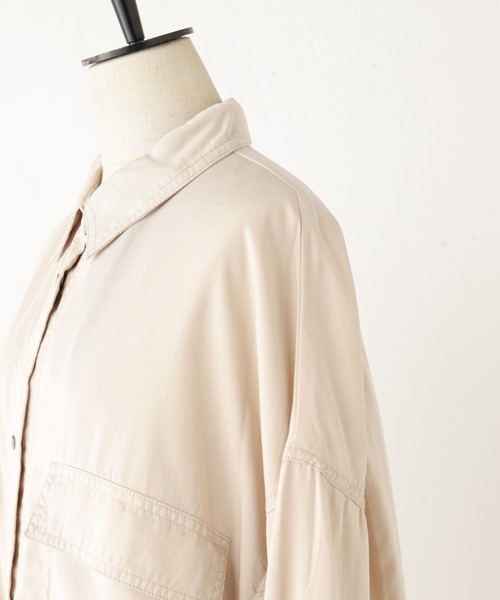 BEARDSLEY（ビアズリー）の「《FRIPIER》サイドスリットシャツ/テンセル（シャツ/ブラウス・レディース・カーキ/サンドベージュ・FREE）」の8枚目の写真