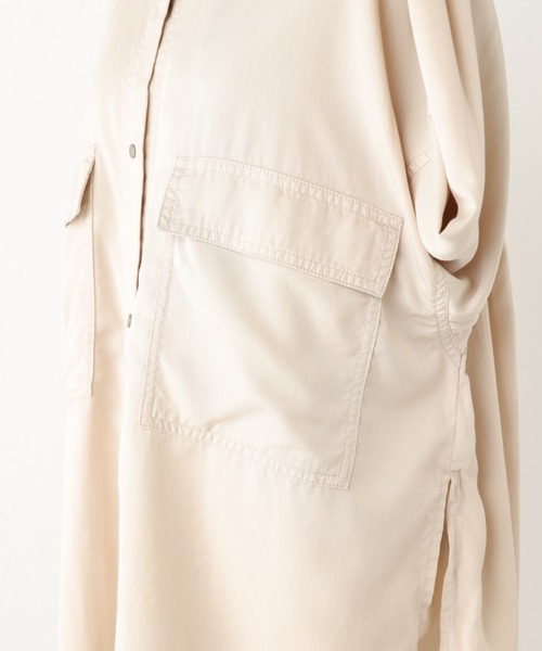 BEARDSLEY（ビアズリー）の「《FRIPIER》サイドスリットシャツ/テンセル（シャツ/ブラウス・レディース・カーキ/サンドベージュ・FREE）」の14枚目の写真
