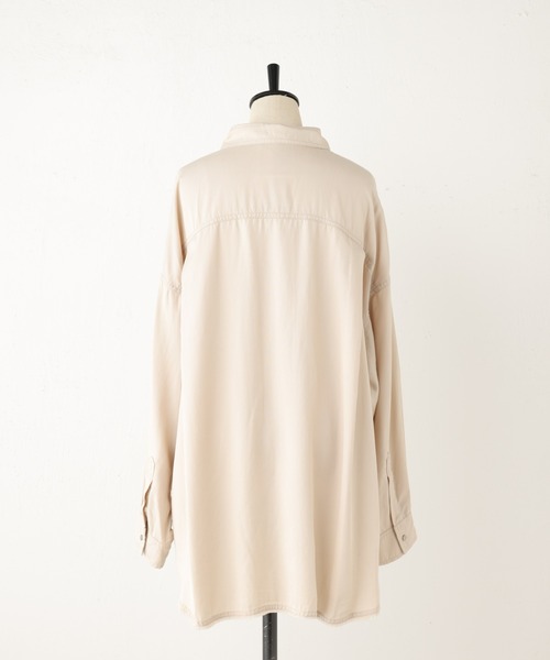 BEARDSLEY（ビアズリー）の「《FRIPIER》サイドスリットシャツ/テンセル（シャツ/ブラウス・レディース・カーキ/サンドベージュ・FREE）」の6枚目の写真