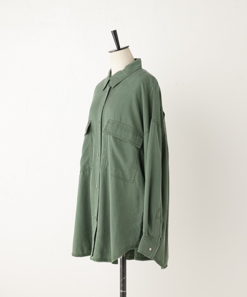 BEARDSLEY（ビアズリー）の「《FRIPIER》サイドスリットシャツ/テンセル（シャツ/ブラウス・レディース・カーキ/サンドベージュ・FREE）」の15枚目の写真