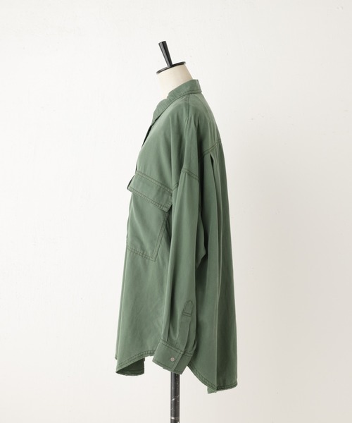 BEARDSLEY（ビアズリー）の「《FRIPIER》サイドスリットシャツ/テンセル（シャツ/ブラウス・レディース・カーキ/サンドベージュ・FREE）」の16枚目の写真