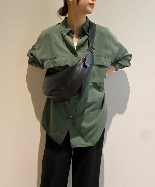 BEARDSLEY（ビアズリー）の「《FRIPIER》サイドスリットシャツ/テンセル（シャツ/ブラウス・レディース・カーキ/サンドベージュ・FREE）」の19枚目の写真