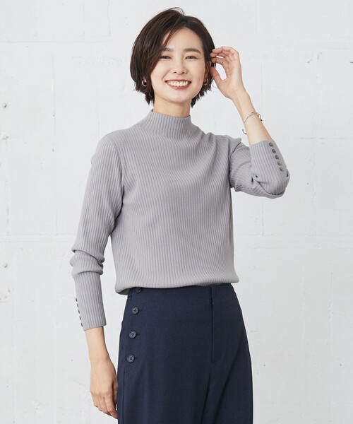 J.PRESS Ladies(J.プレス レディス)の「針抜きフライス ボトルネック カットソー(Tシャツ/カットソー・レディース・ホワイト系/ブラック系/ライトグレー系/ネイビー系・SMALL)」の3枚目の写真