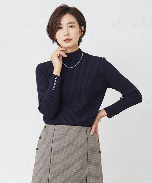 J.PRESS Ladies(J.プレス レディス)の「針抜きフライス ボトルネック カットソー(Tシャツ/カットソー・レディース・ホワイト系/ブラック系/ライトグレー系/ネイビー系・SMALL)」の4枚目の写真