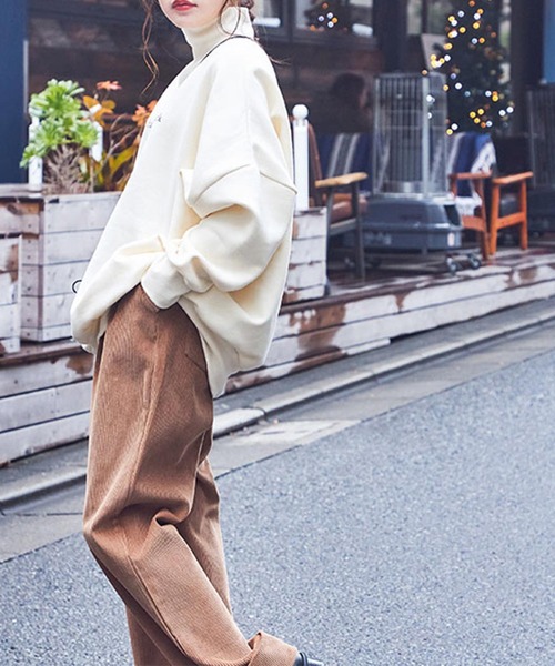 Isn't She?(イズントシー)の「コーデュロイワイドパンツ(その他パンツ・レディース・アイボリー/ブラウン・FREE)」の9枚目の写真