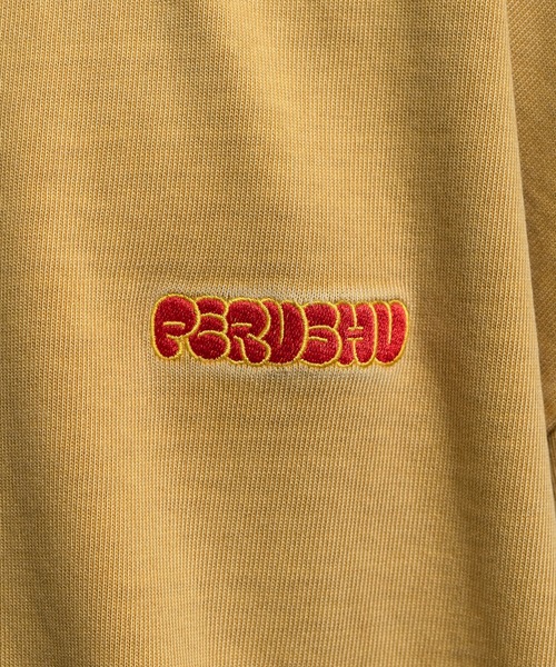 Perushu（ペルーシュ）の「ルーズヴィンテージ加工ワンポイントロンT（Tシャツ/カットソー・メンズ・ブラック/グレイッシュベージュ/イエロー/グリーン・LARGE/MEDIUM）」の16枚目の写真
