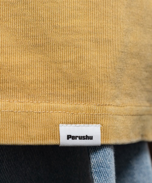 Perushu（ペルーシュ）の「ルーズヴィンテージ加工ワンポイントロンT（Tシャツ/カットソー・メンズ・ブラック/グレイッシュベージュ/イエロー/グリーン・LARGE/MEDIUM）」の22枚目の写真