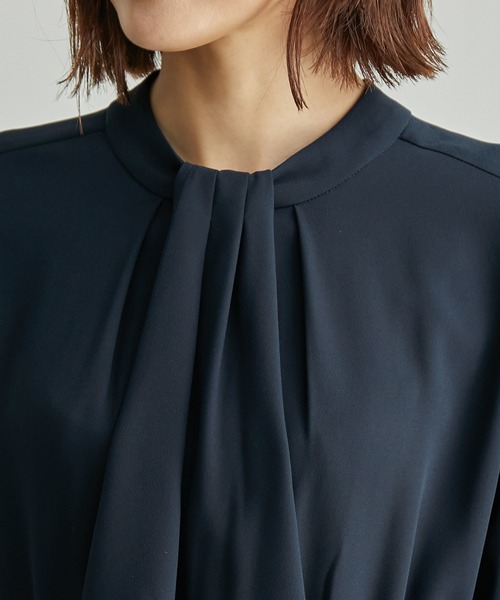 2wayボウタイワンピース ネイビー 小さいサイズ 2WAYボウタイワンピース 低身長さん・小柄女性