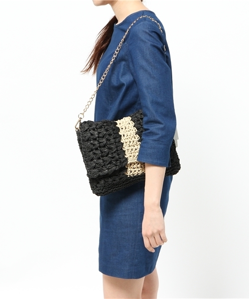 SHIPS for women（シップスフォーウィメン）の「★★【Steady.6月号掲載】 2WAY チェーン ショルダーバッグ（ショルダーバッグ・レディース・ブラック/ナチュラル・ONE SIZE）」の10枚目の写真