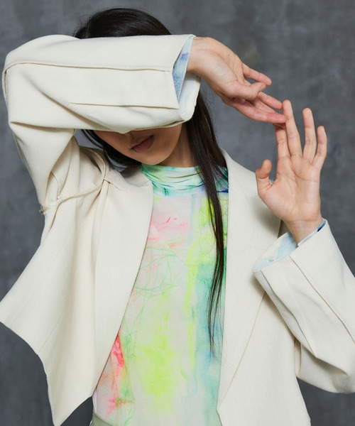 THINGS THAT MATTER（シングス ザット マター）の「THINGS THAT MATTER HERRINGBONE TWEED  CROPPED JACKET (ARCHIVE COLLECTION)（テーラードジャケット・レディース・アイボリー/ブラウン・FREE）」の6枚目の写真