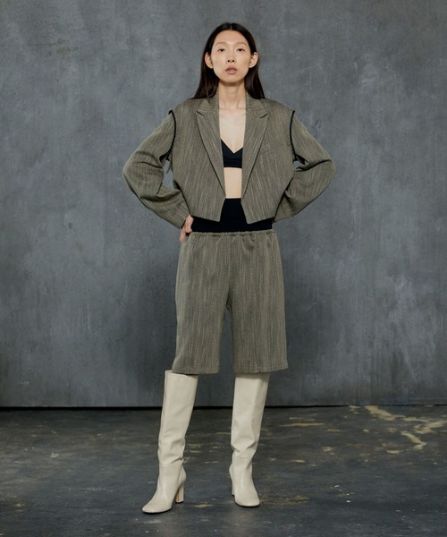 THINGS THAT MATTER（シングス ザット マター）の「THINGS THAT MATTER HERRINGBONE TWEED  CROPPED JACKET (ARCHIVE COLLECTION)（テーラードジャケット・レディース・アイボリー/ブラウン・FREE）」の20枚目の写真