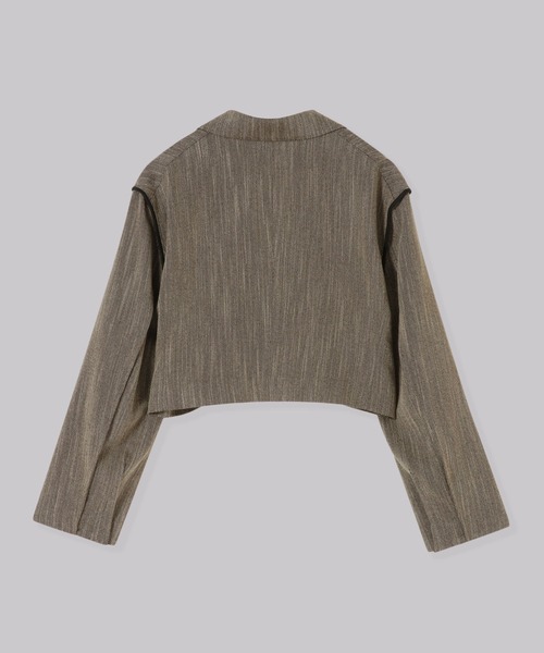 THINGS THAT MATTER（シングス ザット マター）の「THINGS THAT MATTER HERRINGBONE TWEED  CROPPED JACKET (ARCHIVE COLLECTION)（テーラードジャケット・レディース・アイボリー/ブラウン・FREE）」の15枚目の写真