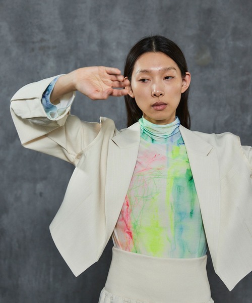 THINGS THAT MATTER（シングス ザット マター）の「THINGS THAT MATTER HERRINGBONE TWEED  CROPPED JACKET (ARCHIVE COLLECTION)（テーラードジャケット・レディース・アイボリー/ブラウン・FREE）」の7枚目の写真