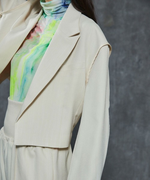 THINGS THAT MATTER（シングス ザット マター）の「THINGS THAT MATTER HERRINGBONE TWEED  CROPPED JACKET (ARCHIVE COLLECTION)（テーラードジャケット・レディース・アイボリー/ブラウン・FREE）」の11枚目の写真