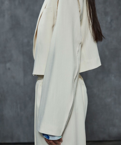 THINGS THAT MATTER（シングス ザット マター）の「THINGS THAT MATTER HERRINGBONE TWEED  CROPPED JACKET (ARCHIVE COLLECTION)（テーラードジャケット・レディース・アイボリー/ブラウン・FREE）」の12枚目の写真