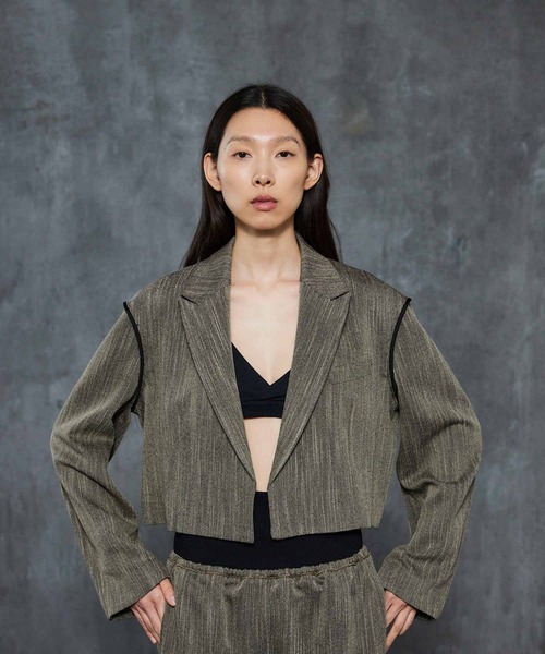 THINGS THAT MATTER（シングス ザット マター）の「THINGS THAT MATTER HERRINGBONE TWEED  CROPPED JACKET (ARCHIVE COLLECTION)（テーラードジャケット・レディース・アイボリー/ブラウン・FREE）」の16枚目の写真