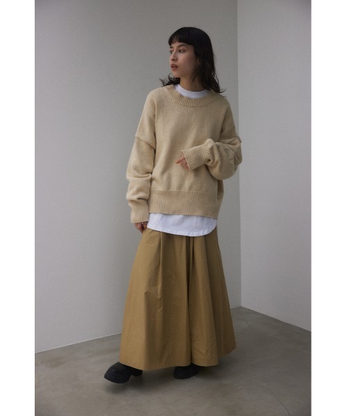 BLACK BY MOUSSY(ブラックバイマウジー)の「oversize knit pullover(オーバーサイズニットプルオーバー)(ニット/セーター・レディース・ブラック/ライトグリーン/ブラウン/ライトベージュ・FREE)」の4枚目の写真