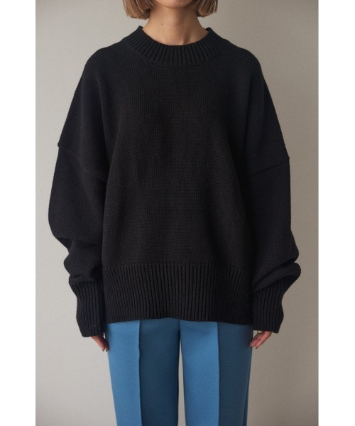 BLACK BY MOUSSY(ブラックバイマウジー)の「oversize knit pullover(オーバーサイズニットプルオーバー)(ニット/セーター・レディース・ブラック/ライトグリーン/ブラウン/ライトベージュ・FREE)」の10枚目の写真