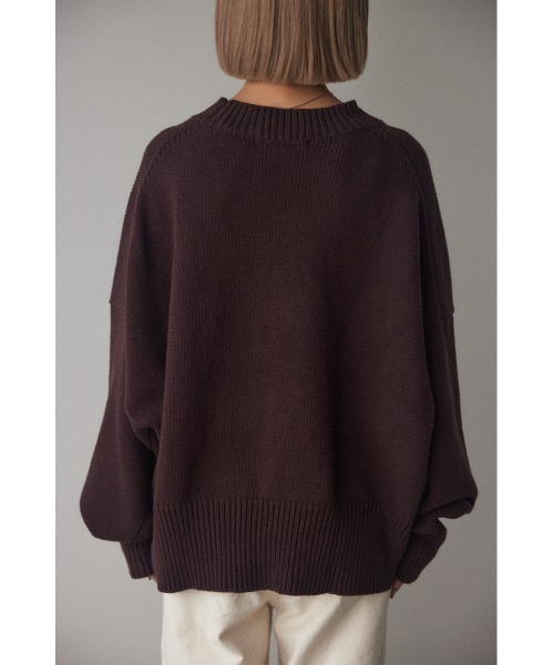 BLACK BY MOUSSY(ブラックバイマウジー)の「oversize knit pullover(オーバーサイズニットプルオーバー)(ニット/セーター・レディース・ブラック/ライトグリーン/ブラウン/ライトベージュ・FREE)」の18枚目の写真