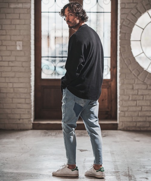 FACTOTUM(ファクトタム)の「mlt3973- Stitch Color Scheme & Long Length Waffle Long-sleeve T-Shirt カットソー(Tシャツ/カットソー・メンズ・ライトカーキ/ホワイト/ブラック・46/44/48)」の13枚目の写真