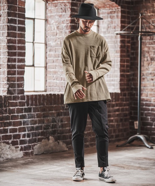 FACTOTUM(ファクトタム)の「mlt3973- Stitch Color Scheme & Long Length Waffle Long-sleeve T-Shirt カットソー(Tシャツ/カットソー・メンズ・ライトカーキ/ホワイト/ブラック・46/44/48)」の17枚目の写真