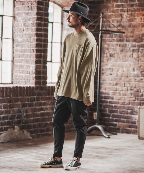 FACTOTUM(ファクトタム)の「mlt3973- Stitch Color Scheme & Long Length Waffle Long-sleeve T-Shirt カットソー(Tシャツ/カットソー・メンズ・ライトカーキ/ホワイト/ブラック・46/44/48)」の18枚目の写真
