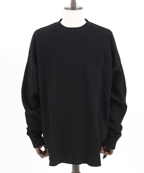 FACTOTUM(ファクトタム)の「mlt3973- Stitch Color Scheme & Long Length Waffle Long-sleeve T-Shirt カットソー(Tシャツ/カットソー・メンズ・ライトカーキ/ホワイト/ブラック・46/44/48)」の20枚目の写真