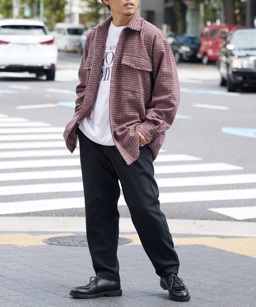 CIAOPANIC TYPY（チャオパニックティピー）の「ファンシーツイードフリンジオーバーシャツジャケット（シャツ/ブラウス・メンズ・レッド/オフホワイト/ブルー・ONE SIZE）」の15枚目の写真