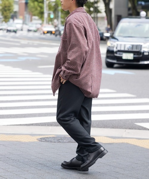 CIAOPANIC TYPY（チャオパニックティピー）の「ファンシーツイードフリンジオーバーシャツジャケット（シャツ/ブラウス・メンズ・レッド/オフホワイト/ブルー・ONE SIZE）」の17枚目の写真