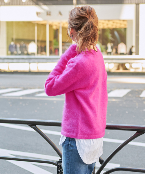 Spick & Span（スピックアンドスパン）の「【MEYAME/メヤメ】FLUFFY PULLOVER（ニット/セーター・レディース・ホワイト/ピンク・FREE）」の7枚目の写真