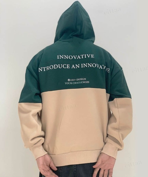 Dalfwin(ダールフィン)の「2023AW 秋冬新作 韓国ファッション スウェット フーディ レディース INNOVATIVE配色フーディー パーカー ビッグシルエット オーバーサイズ 男女兼用 ペア(パーカー・レディース・ブラウン/グリーン/ブラック・FREE)」の20枚目の写真